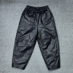 
2026 Winter New Genuine Leather Sheepskin Leather Pants Women's Elastic Waist Down Pants Nine-Point Pants Warm Pants Harem Pants