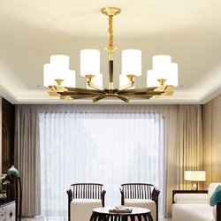 New Chinese Style Atmospheric Chandelier, All-Copper Light Luxury Living Room Lamp, Chinese Style Simple Modern Dining Room Bedroom Lamp, Zen Lighting Fixtures