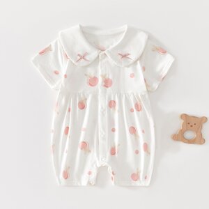 
0-2 years old baby one-piece female summer thin pure cotton baby girl summer boneless breathable newborn super cute crawling suit