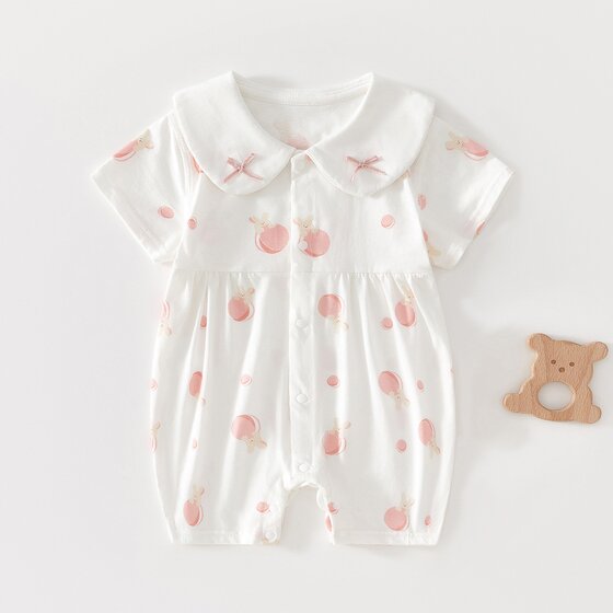 
0-2 years old baby one-piece female summer thin pure cotton baby girl summer boneless breathable newborn super cute crawling suit