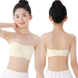 
Girls 7-14 years old strapless underwear dance tube top anti-exposure student bra invisible non-slip children's chest wrap