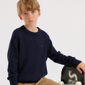 
New fashion brand boys' autumn and winter sweaters, children's round-neck pure cotton pullover, primary school and middle school knitted sweaters