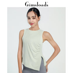 Foreign Trade Export Korean Style Sleeveless Irregular Pleated Hem Fitness Vest Yoga Running Sports Quick-Drying Vest