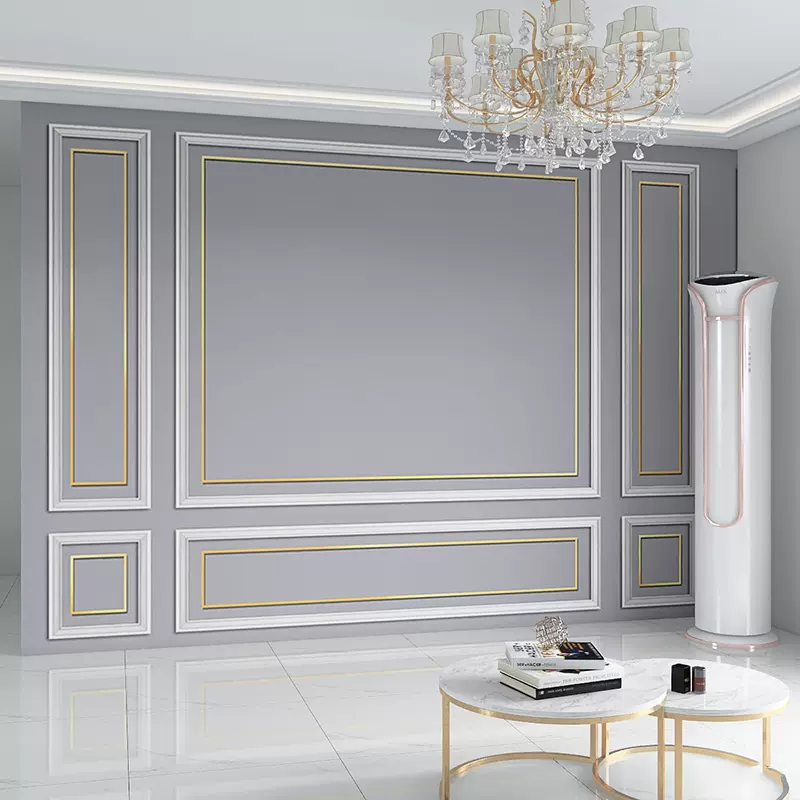 北歐3d石膏線壁紙ins風客廳臥室沙發背景牆布灰色高級感