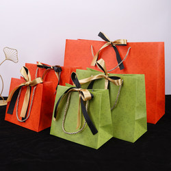 Gift Bags, Handbags, Paper Bags, High-End Gift Bags, Light Luxury Holiday Packaging Bags, Clothing Store Bags, Free Ribbon