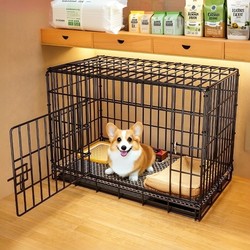 Dog Cage for Small Dogs, Teddy Indoor Foldable Cat Cage with Toilet, Medium-Sized Dog, Corgi, Bichon, Household Pet Kennel