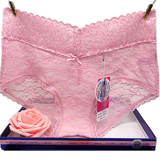 Genuine color field pants flower Fairy PE2759 mid -waist mesh lace border silver ion sexy breathability fast dry triangle
