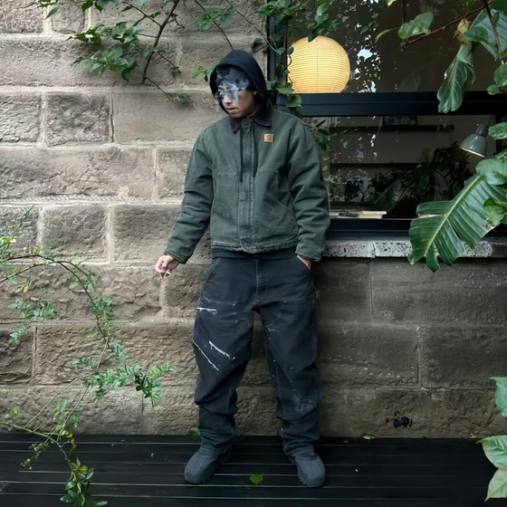 Carhartt B136 Carhartt trousers lumberjack main line heavy canvas double knee trousers B01 washed version