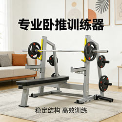 Professional Gym Barbell Bench Press Rack, Commercial Powerlifting Multi-Functional Barbell Rack with Protective Weightlifting Bench for Chest Press