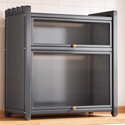 Kitchen Condiment Storage Rack Multi-Functional Countertop with Cover Dust-Proof and Rust-Proof Condiment Storage Cabinet Storage Cabinet for Home Use