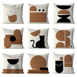ins Nordic Style Geometric Double-Sided Throw Pillow Sofa Living Room Cushion Office Square Backrest Cushion Removable and Washable Pillow