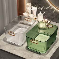 Desktop Storage Box for Cosmetics, Facial Masks, Lipsticks, Skin Care Products, Miscellaneous Items, Transparent Acrylic Storage Basket for Dormitory and Office