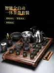 Tao Fuqi hộ gia đình lười biếng bộ ấm trà tích hợp khay trà cát tím tự động ấm trà ấm trà gỗ nguyên khối bộ bàn trà