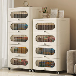 Thickened Storage Cabinet with Drawers, Deepened Living Room Storage Cabinet, Movable Storage Cabinet, Toy and Snack Cabinet, Bedside Table