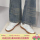 Masuism 2025 new ins trendy casual flat shoes for women's summer versatile sports white shoes and moral training shoes

