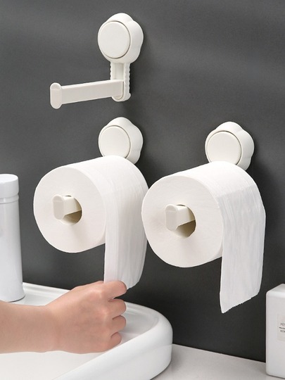 Porta Asciugamani Di Carta A Ventosa - Per Bagno E Cucina, Design Moderno, Materiale PET+ABS, Dimensioni 18.5x16x14.4 Cm