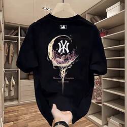 Outlet Selection | Discount Zone | Heavyweight 230g Double Yarn Combed Cotton Short Sleeve T-Shirt for Men ins Couple's Clothing