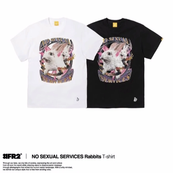 日本代購FR2 King of Rabbits Pigment TEE 復古印花短袖T恤2色-Taobao