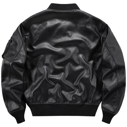 Vip MA1 Bomber Jacket Men's Faux Leather Jacket Large Size