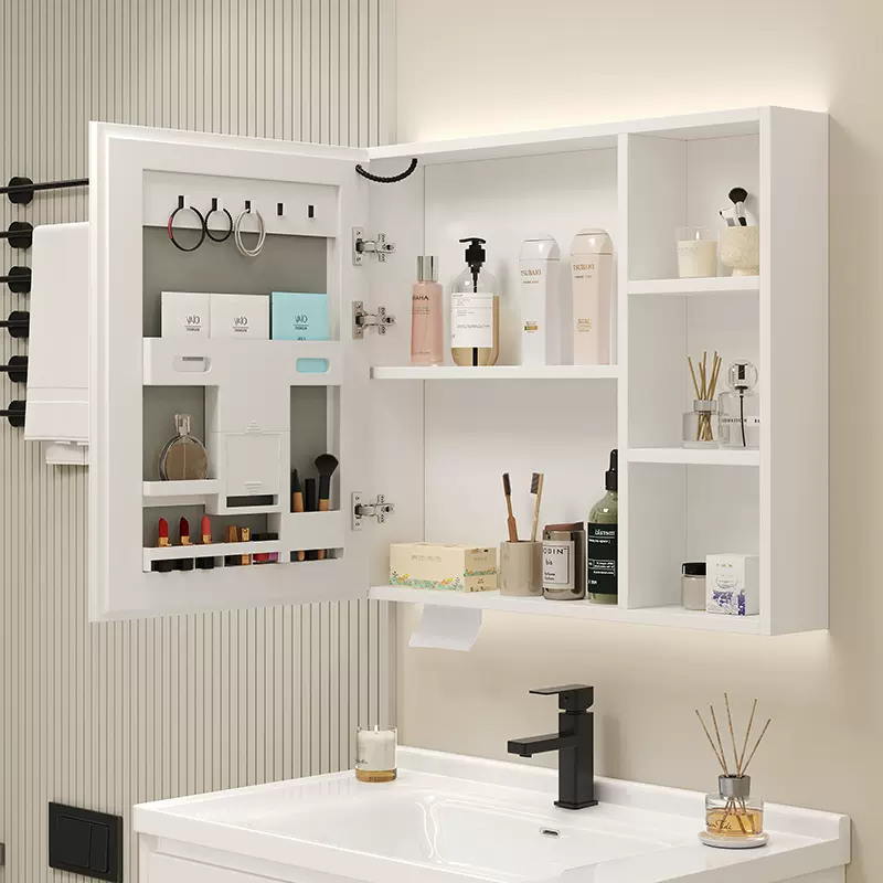 Không gian nhôm thông minh gương phòng tắm tủ làm đẹp có giá để đồ phòng tắm treo tường chống sương mù gương trang điểm riêng biệt có giá để đồ tu guong phong tam