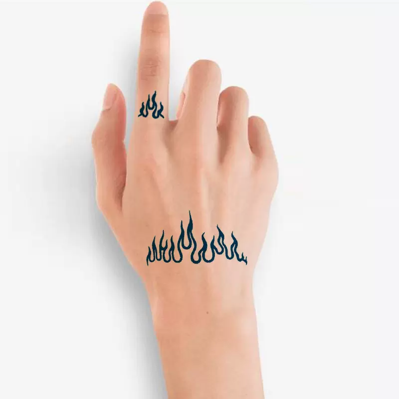 火焰花手背手指纹身模板加厚可重复用纹身膏果汁纹绣喷绘通用持久