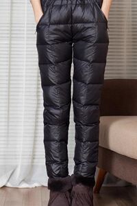 
Down pants women's outer wear high waist thickened 2024 outdoor white duck down slimming double-sided warm large size trendy white goose down