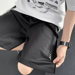 Short pants men's summer ice silk mesh, pentae pants, dry, breathable loose shorts, men's sports casual pants men
