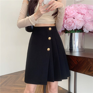 
Extended version of fat mm suit skirt for women with large size design niche pleated hips and legs thick high waist A-line midskirt