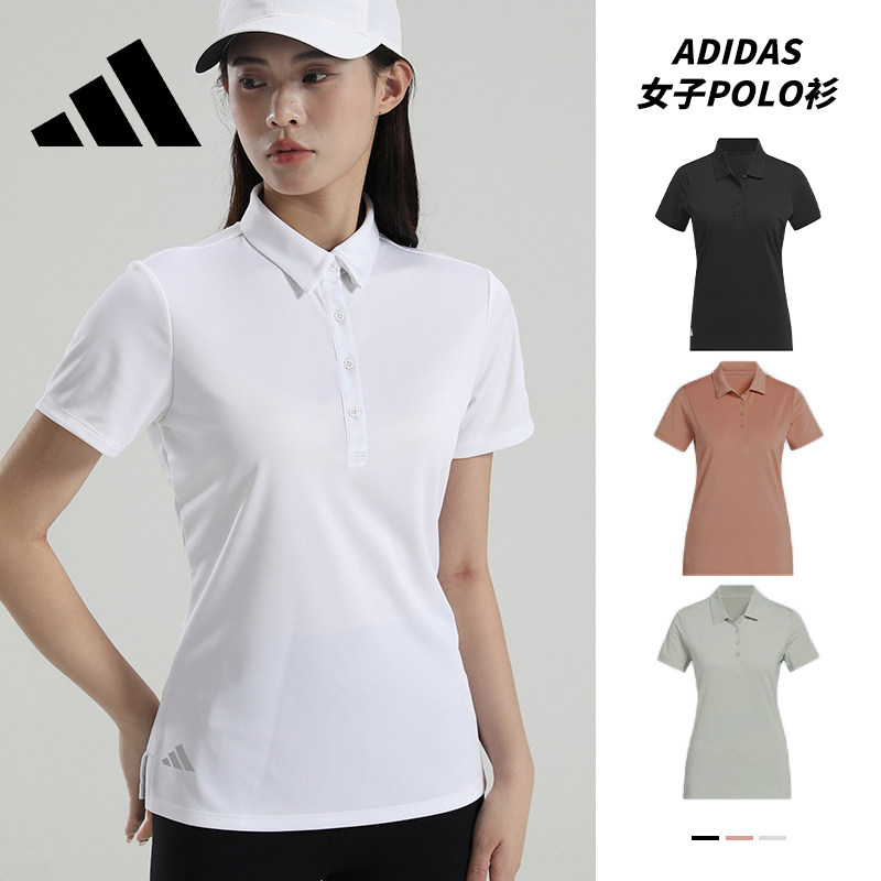 Adidas, Adidas рубашка поло женская с лацканами и короткими рукавами — летняя новая тренировочная дышащая быстросохнущая спортивная футболка