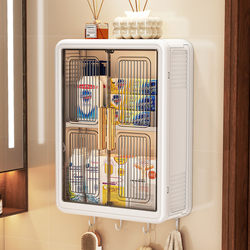 Wall-Mounted Storage Rack, No-Drill Bathroom Tissue Storage Box, Toilet Paper Holder, Multifunctional Wall Storage Rack for Bathroom