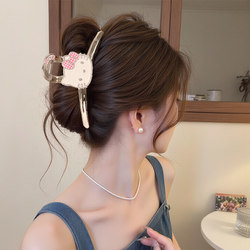 Cute Cat Claw Clip for Women 2026 New Silver High-End Large Shark Clip for Thick Hair Hairpin Hair Accessory