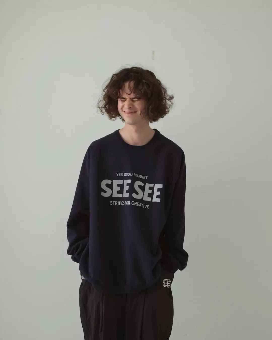 代购YGM SEE SEE S.F.C RAGLAN CREW SWEAT REFLECTOR PRINT卫衣-Taobao