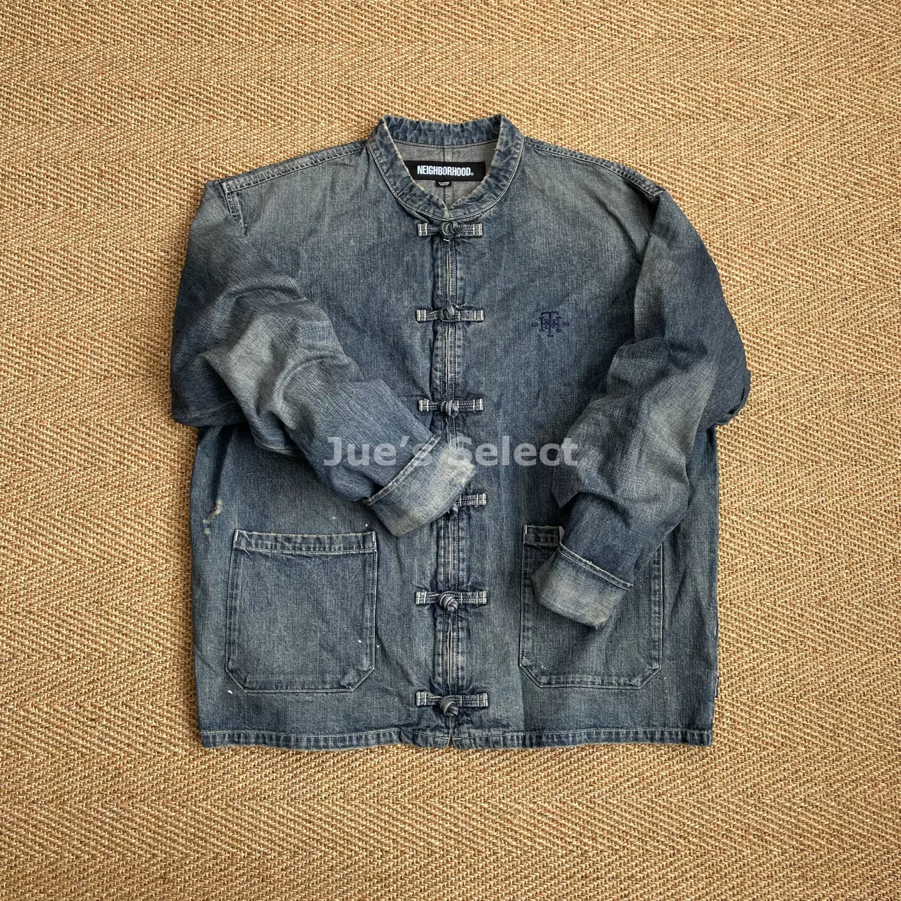 现货NEIGHBORHOOD WASHED DENIM KF JACKET 唐装牛仔夹克23AW-Taobao