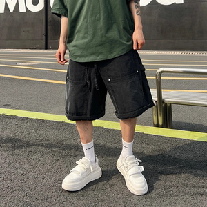 
New summer fashion trendy fashion workwear multi-pocket heavy industry loose shorts men's handsome versatile five-point pants