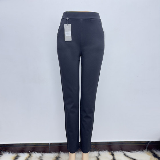 
Slimming hip-hugging little black pants, high-elastic spring and summer thin casual pencil pants, black knitted anklet nine-point pants