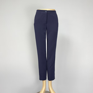 Navy blue chiffon suit cropped pants for women's summer new casual slim professional suit hip pencil pants