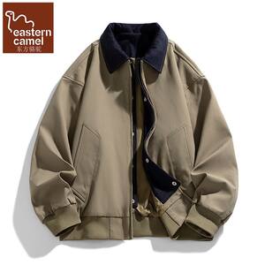 
Oriental Camel ins new trendy brand fake two-piece lapel jacket for men in spring and autumn, loose casual workwear jacket for men