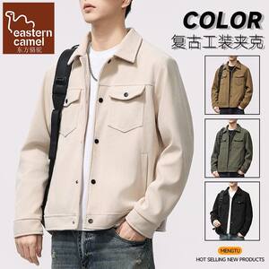 
Oriental Camel Jacket Men's Spring and Autumn New Corduroy Lapel Loose Casual Workwear Shoulder American Jacket Spring Clothing