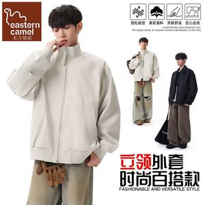 
Oriental Camel Stand Collar Shoulder Jacket Men's Spring American Short Work Jacket Cleanfit Three-Proof Jacket