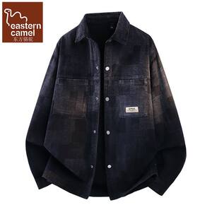 
Oriental Camel Men's Denim Jacket Gradient Color Spring and Autumn Trendy Brand Handsome Lapel Shirt Loose and Versatile Jacket for Men