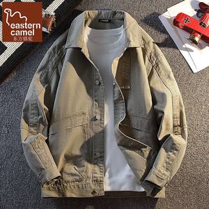 
Pure cotton denim jacket men's shirt style casual workwear lapel jacket 2026 autumn new washed loose top