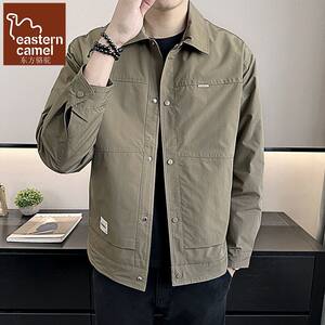
Oriental Camel Jacket Men's Spring and Autumn Trend Versatile Light Mature Style Shirt-style Lapel Top Casual Men's Jacket