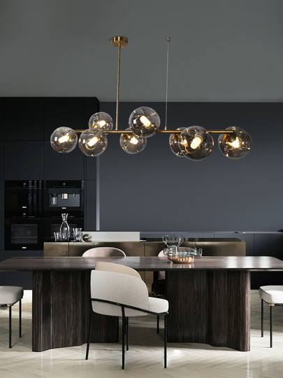 Blazing Bird 8灯 ポストモダンシャンデリア - ダイニングルーム 鉄と