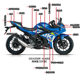 Suitable for GSX250R-A windshield, side body guard, cover, side strip, fender, whole vehicle plastic paint shell panel