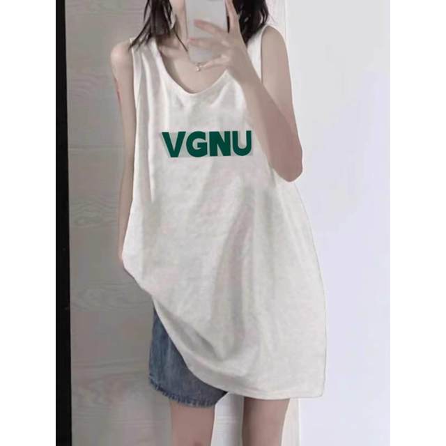 White suspender vest for women in summer 2025 new loose slim large size women's sleeveless T-shirt top