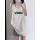 White suspender vest for women in summer 2025 new loose slim large size women's sleeveless T-shirt top