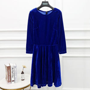 酷伽春秋连衣裙女中长款高腰气质长袖简约法式小众显瘦裙子74369