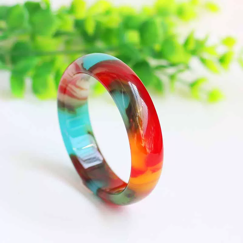 玉手镯天然七彩玛瑙玉手镯戈壁玉金丝玉手镯鸡血玉手镯带证书