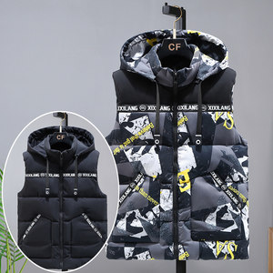 
Autumn and winter men's large size vest thickened loose sleeveless vest fat man fashion warm vest down cotton vest