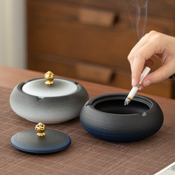 Large Creative Ceramic Ashtray with Lid for Office, Bedroom, Living Room, Home Use, Anti-Fly Ash Ashtray with Lid